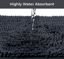 Load image into Gallery viewer, 2 Piece Bath Rug + Square Cutout Toilet Mat Set, Charcoal