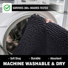 Load image into Gallery viewer, Luxury Chenille Bathroom Rugs 2-Piece Bath Mat Set, Small, Charcoal