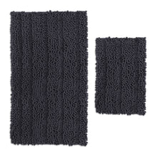 Load image into Gallery viewer, 2 Piece Rectangular Bath Rug Set, 15x23 + 27x47 inch, Charcoal