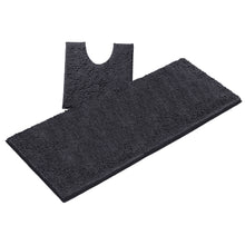 Load image into Gallery viewer, Luxury Microfiber 2-Piece Toilet & Bath Mat Set, XL, Charcoal