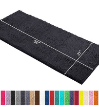 Load image into Gallery viewer, Runner Microfiber Bathroom Rug, 21x59 inch, Charcoal