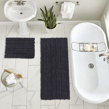Load image into Gallery viewer, 2 Piece Rectangular Bath Rug Set, 15x23 + 27x47 inch, Charcoal