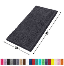Load image into Gallery viewer, Rectangle Microfiber Bathroom Rug, 24x39 inch, Charcoal
