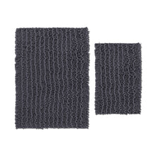 Load image into Gallery viewer, Rectangular 2 Piece Bath Rug Set, 15x23 + 24x36 inch, Charcoal
