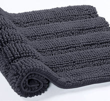 Load image into Gallery viewer, 2 Piece Rectangular Bath Rug Set, 15x23 + 27x47 inch, Charcoal