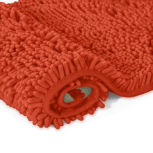 Load image into Gallery viewer, 2 Piece Bath Rug + Square Cutout Toilet Mat Set, Coral