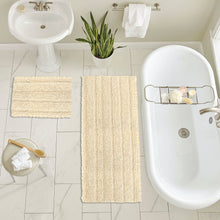 Load image into Gallery viewer, 2 Piece Rectangular Bath Rug Set, 15x23 + 27x47 inch, Cream