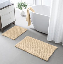 Load image into Gallery viewer, Rectangular 2 Piece Bath Rug Set | 20x30 + 15x23 inch | Cream