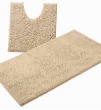 Load image into Gallery viewer, Bathroom Rugs Luxury Chenille 2-Piece Bath Mat Set, Large, Cream