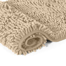 Load image into Gallery viewer, Bathroom Rugs Luxury Chenille 2-Piece Bath Mat Set, Large, Cream