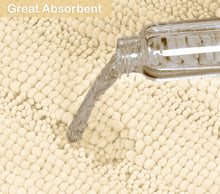 Load image into Gallery viewer, 2 Piece Rectangular Bath Rug Set, 15x23 + 24x36 inch, Cream