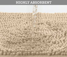 Load image into Gallery viewer, Bathroom Rugs Luxury Chenille 2-Piece Bath Mat Set, Large, Cream