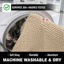 Load image into Gallery viewer, Bathroom Rugs Luxury Chenille 2-Piece Bath Mat Set, Large, Cream