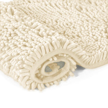 Load image into Gallery viewer, 2 Piece Bath Rug + Square Cutout Toilet Mat Set, Cream