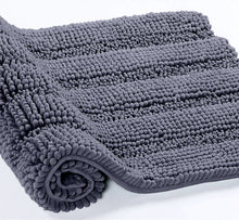 Load image into Gallery viewer, 2 Piece Rectangular Bath Rug Set, 15x23 + 27x47 inch, Dark Gray