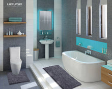 Load image into Gallery viewer, Luxury Microfiber 2-Piece Toilet & Bath Mat Set, XL, Dark Gray