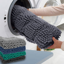 Load image into Gallery viewer, 2 Piece Rectangular Bath Rug Set, 15x23 + 27x47 inch, Dark Gray