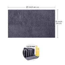 Load image into Gallery viewer, Rectangle Microfiber Bathroom Rug, 15x23 inch, Dark Gray