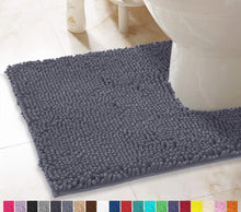 Load image into Gallery viewer, U-Shaped Toilet Bathroom Rug, 20x20, Dark Gray