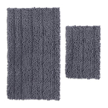 Load image into Gallery viewer, 2 Piece Rectangular Bath Rug Set, 15x23 + 27x47 inch, Dark Gray