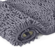 Load image into Gallery viewer, 2 Piece Bath Rug + Square Cutout Toilet Mat Set, Dark Grey