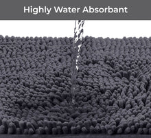 Load image into Gallery viewer, 2 Piece Bath Rug + Square Cutout Toilet Mat Set, Dark Grey