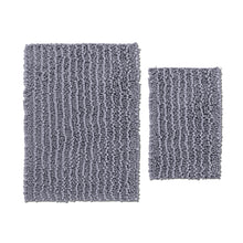 Load image into Gallery viewer, Rectangular 2 Piece Bath Rug Set, 15x23 + 24x36 inch, Dark Gray