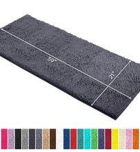 Load image into Gallery viewer, Runner Microfiber Bathroom Rug, 21x59 inch, Dark Gray