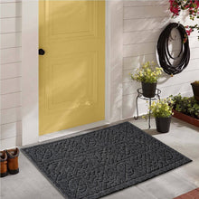 Load image into Gallery viewer, LuxUrux Durable Door Mat, Heavy Duty for Indoor Outdoor - 17x30 Inch, Grey leaves