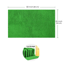 Load image into Gallery viewer, Microfiber Bathroom Rectangle Rug, 20x30 Inch, Green