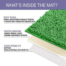 Load image into Gallery viewer, LuxUrux Bathroom Rugs Luxury Chenille 2-Piece Bath Mat Set, Green