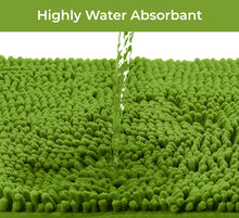 Load image into Gallery viewer, 2 Piece Bath Rug + Square Cutout Toilet Mat Set, Green
