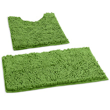 Load image into Gallery viewer, Luxury Chenille Bathroom Rugs 2-Piece Bath Mat Set, Small, Green