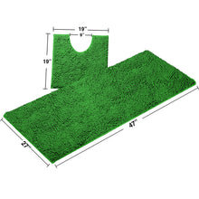 Load image into Gallery viewer, Luxury Microfiber 2-Piece Toilet & Bath Mat Set, XL, Green