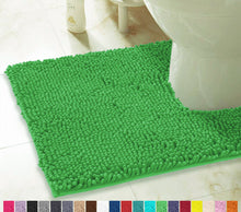 Load image into Gallery viewer, U-Shaped Toilet Bathroom Rug, 20x23, Green