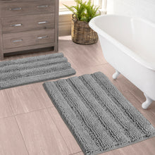 Load image into Gallery viewer, 2 Piece Rectangular Bath Rug Set, 15x23 + 20x30  inch, Light Grey