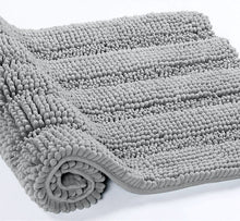 Load image into Gallery viewer, 2 Piece Rectangular Bath Rug Set, 15x23 + 27x47 inch, Light Grey