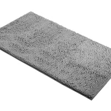 Load image into Gallery viewer, Rectangle Microfiber Bathroom Rug, 27x47 inch, Light Grey