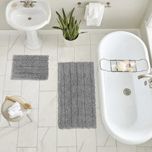 Load image into Gallery viewer, 2 Piece Rectangular Bath Rug Set, 15x23 + 24x36 inch, Light Grey