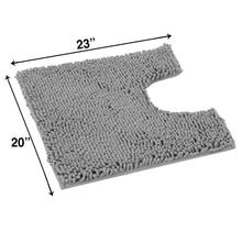 Load image into Gallery viewer, U-Shaped Toilet Bathroom Rug, 20x23, Dark Gray