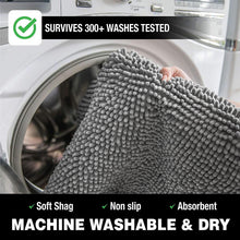 Load image into Gallery viewer, Rectangle Microfiber Bathroom Rug, 15x23 inch, Light Grey