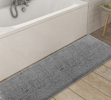 Load image into Gallery viewer, Runner Microfiber Bathroom Rug, 21x59 inch, Light Grey