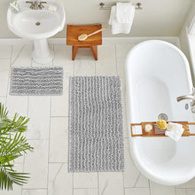 Load image into Gallery viewer, Rectangular 2 Piece Bath Rug Set, 15x23 + 24x36 inch, Light Grey