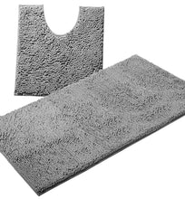 Load image into Gallery viewer, Bathroom Rugs Luxury Chenille 2-Piece Bath Mat Set, Large, Light Grey