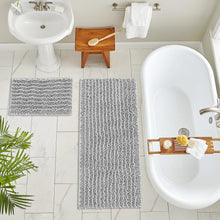 Load image into Gallery viewer, Rectangular 2 Piece Bath Rug Set, 15x23 + 27x47 inch, Light Grey