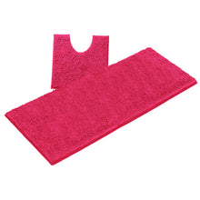 Load image into Gallery viewer, Luxury Microfiber 2-Piece Toilet & Bath Mat Set, XL, Hot Pink