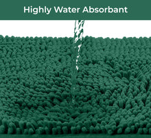 Load image into Gallery viewer, 2 Piece Bath Rug + Square Cutout Toilet Mat Set, Kelly Green