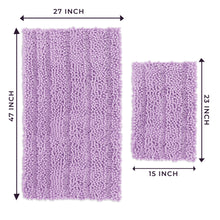 Load image into Gallery viewer, 2 Piece Rectangular Bath Rug Set, 15x23 + 27x47 inch, Lavender