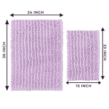 Load image into Gallery viewer, Rectangular 2 Piece Bath Rug Set, 15x23 + 24x36 inch, Lavender