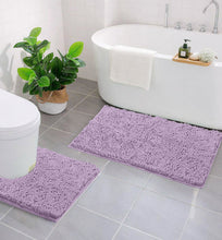 Load image into Gallery viewer, LuxUrux Bathroom Rugs Luxury Chenille 2-Piece Bath Mat Set, Lavender
